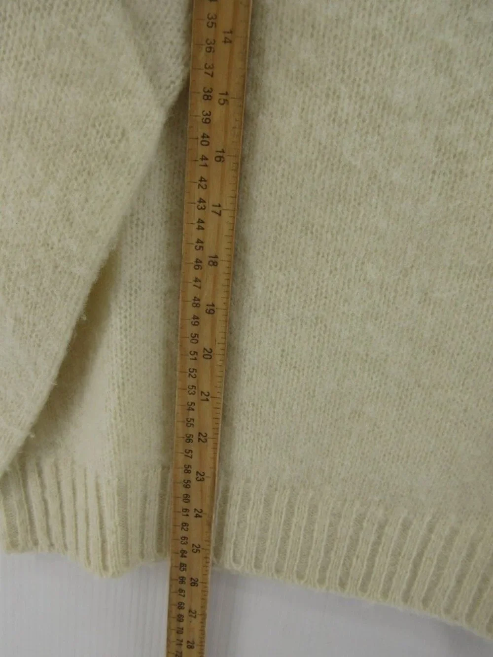 VINTAGE Polo Ralph Lauren Sweater 44 Cream Wool Fuzzy Knit Pony Large